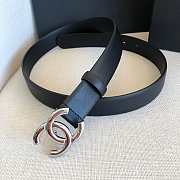 Chanel Belt Black Silver 3.0 cm - 4