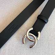 Chanel Belt Black Silver 3.0 cm - 3