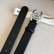 Chanel Belt Black Silver 3.0 cm - 2