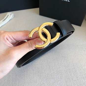 Chanel Belt Black Gold 3.0 cm
