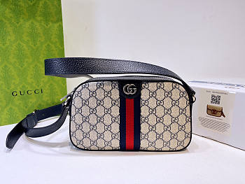 Gucci ophidia Shoulder Bag Beige and Blue 21x14x7cm