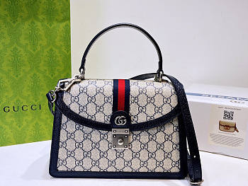 Gucci Ophidia Small Top Handle Bag Blue 25x17.5x7cm