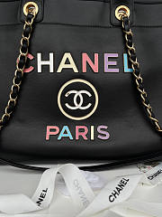 Chanel Large Tote Calfskin Gold-Tone Metal Black 50x30x22cm - 4