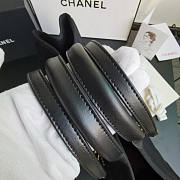 Chanel Shopping Tote Canvas Black 39x30x22cm - 6