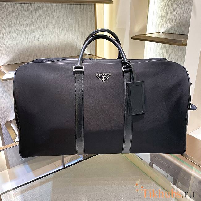 Prada Black Saffiano Leather Duffle Bag 55x33x27cm - 1