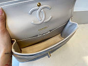 Chanel Flap Bag Chevron Lambskin White Gold HW 25cm - 3