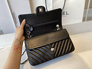 Chanel Flap Bag Chevron Lambskin Black Silver HW 25cm - 4