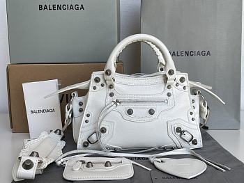 Balenciaga Neo Cagole XS White Handbag 26x13x18cm