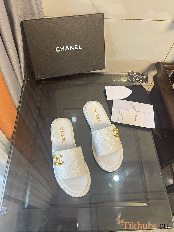 Chanel Mules White - 1