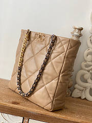 Chanel 19 Shopping Bag Beige 37x30x10cm - 5
