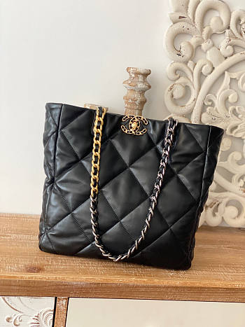 Chanel 19 Shopping Bag Black 37x30x10cm