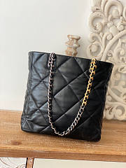 Chanel 19 Shopping Bag Black 37x30x10cm - 6