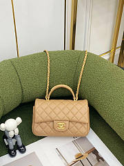 Chanel Small Top Handle Lambskin Beige Gold HW 20x12x6cm - 2