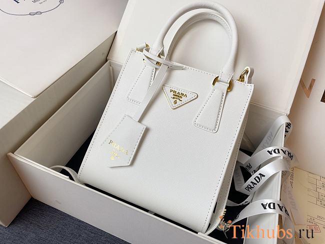 Prada Black Saffiano Handbag With Logo White 17x19x6cm - 1