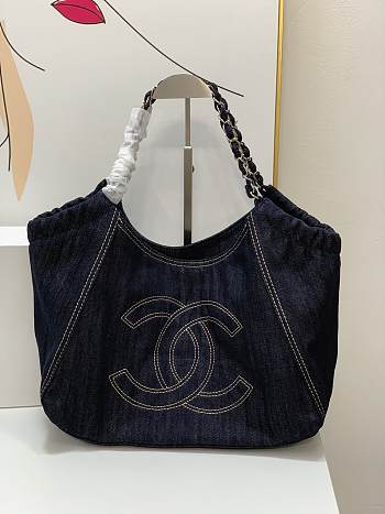Chanel Blue Denim Coco Cabas Tote 46x22x6cm