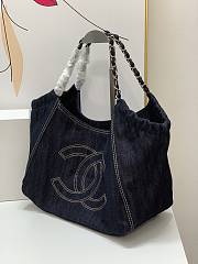 Chanel Blue Denim Coco Cabas Tote 46x22x6cm - 5