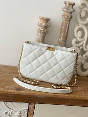 Chanel Hobo Handbag Lambskin Gold HW White 23x17x7cm - 4