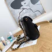 Chanel Backpack Calfskin Black Gold 21x10x20cm - 3