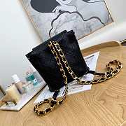 Chanel Backpack Calfskin Black Gold 21x10x20cm - 5