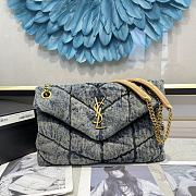 YSL Puffer Small Denim Blue Bag 29x17x11cm - 1