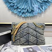 YSL Puffer Small Denim Blue Bag 29x17x11cm - 6