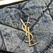 YSL Puffer Small Denim Blue Bag 29x17x11cm - 3