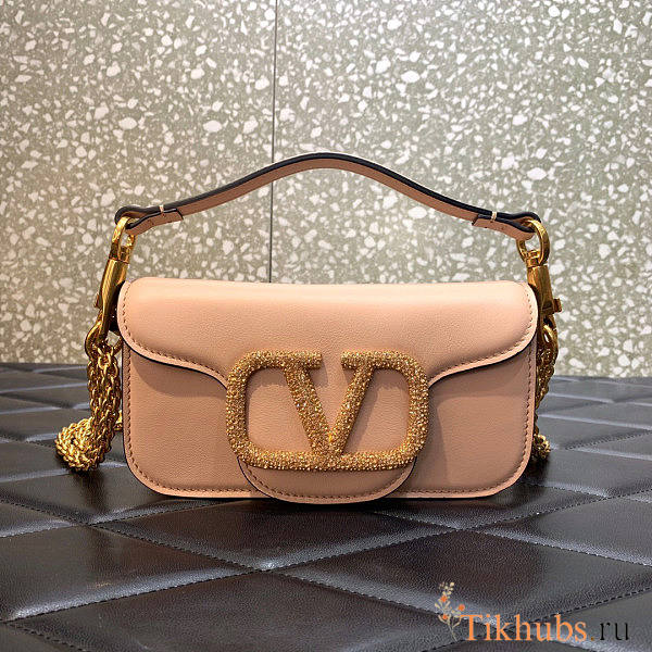 Valentino Small Shoulder Bag With Jewel Logo Pink 20x11x5cm - 1