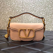 Valentino Small Shoulder Bag With Jewel Logo Pink 20x11x5cm - 1