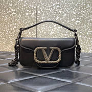 Valentino Small Shoulder Bag With Jewel Logo Black 20x11x5cm - 1
