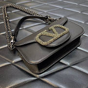 Valentino Small Shoulder Bag With Jewel Logo Black 20x11x5cm - 6