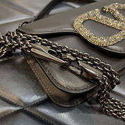 Valentino Small Shoulder Bag With Jewel Logo Black 20x11x5cm - 5