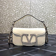 Valentino Small Shoulder Bag With Jewel Logo White 20x11x5cm - 1