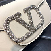 Valentino Small Shoulder Bag With Jewel Logo White 20x11x5cm - 3