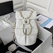 Chanel 22S Caviar Backpack White 25.5x16.5x15.5cm - 1