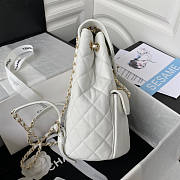 Chanel 22S Caviar Backpack White 25.5x16.5x15.5cm - 6