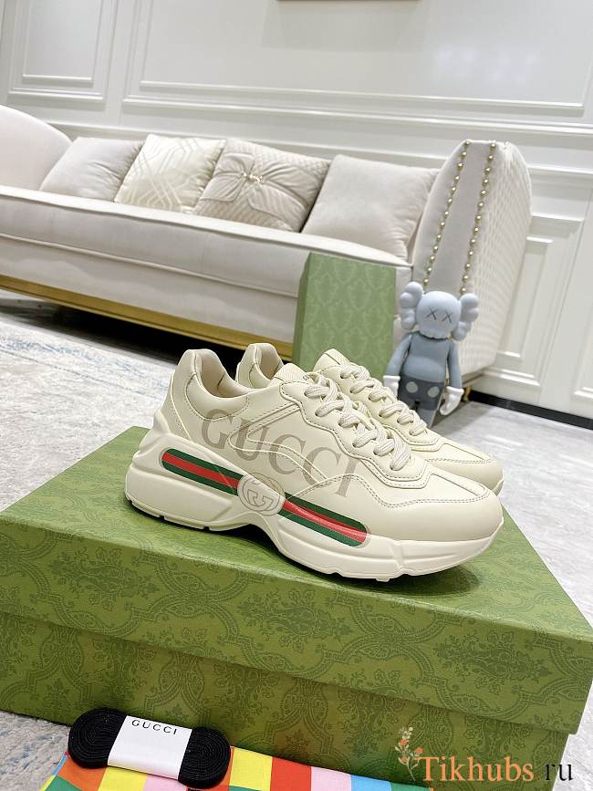 Gucci Rhyton leather Gucci Logo sneaker White 528892  - 1