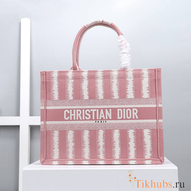 Dior Medium Book Tote Pink 36.5x28x17.5cm - 1
