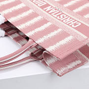 Dior Medium Book Tote Pink 36.5x28x17.5cm - 5
