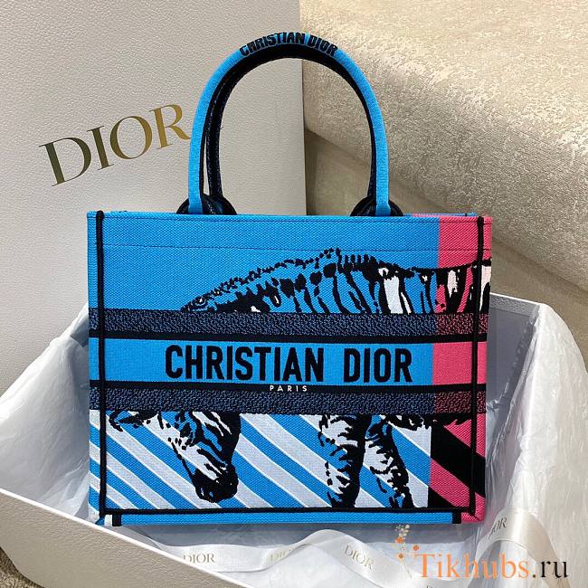 Dior Book Tote Blue and Pink 36.5cm - 1