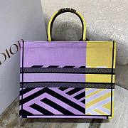 Dior Large Book Tote Yellow and Purple 42x18x35cm - 3