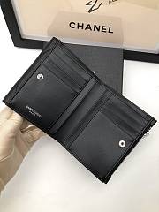 YSL Wallet Lambskin Black Silver 10.5x11.5x3cm - 4
