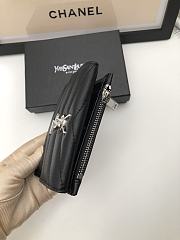 YSL Wallet Lambskin Black Silver 10.5x11.5x3cm - 5