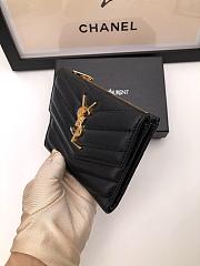 YSL Wallet Lambskin Black Gold 10.5x11.5x3cm - 2