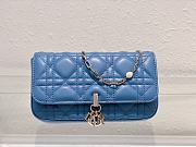 Dior Lady Phone Pouch Blue 18.5x10x4cm - 1