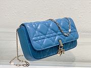 Dior Lady Phone Pouch Blue 18.5x10x4cm - 6