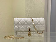 Dior Lady Chain Pouch White 19.5x12.5x5cm - 1