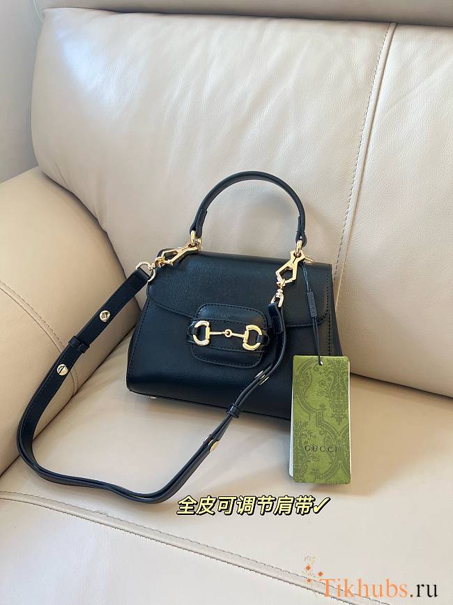 Gucci Horsebit 1955 Top Handle Black 22x16x10.5cm - 1