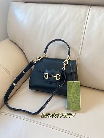 Gucci Horsebit 1955 Top Handle Black 22x16x10.5cm