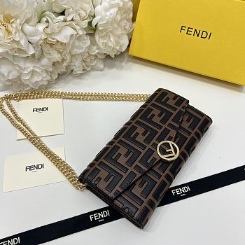 Fendi Wallet Brown With Chain 19x10.5x3.5