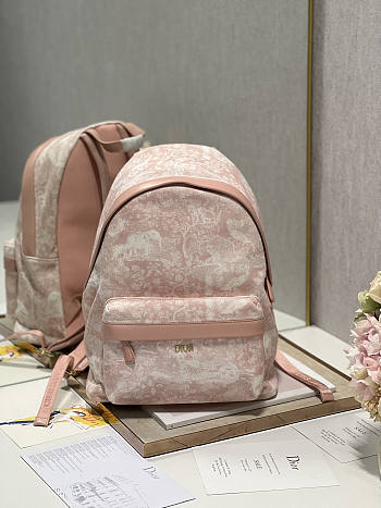 Dior Backpack Pink Cotton Canvas 35x30x12cm